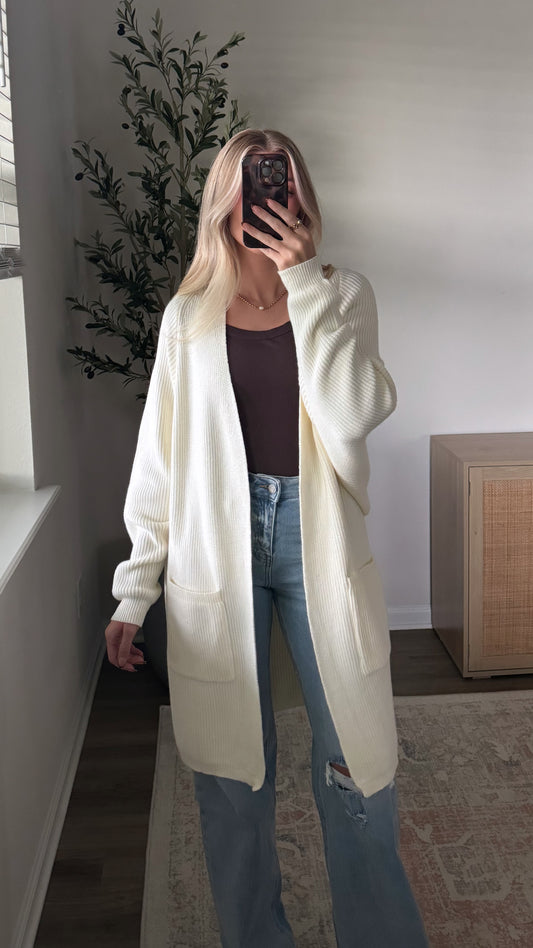 Longline Cloud Cardigan / Cream