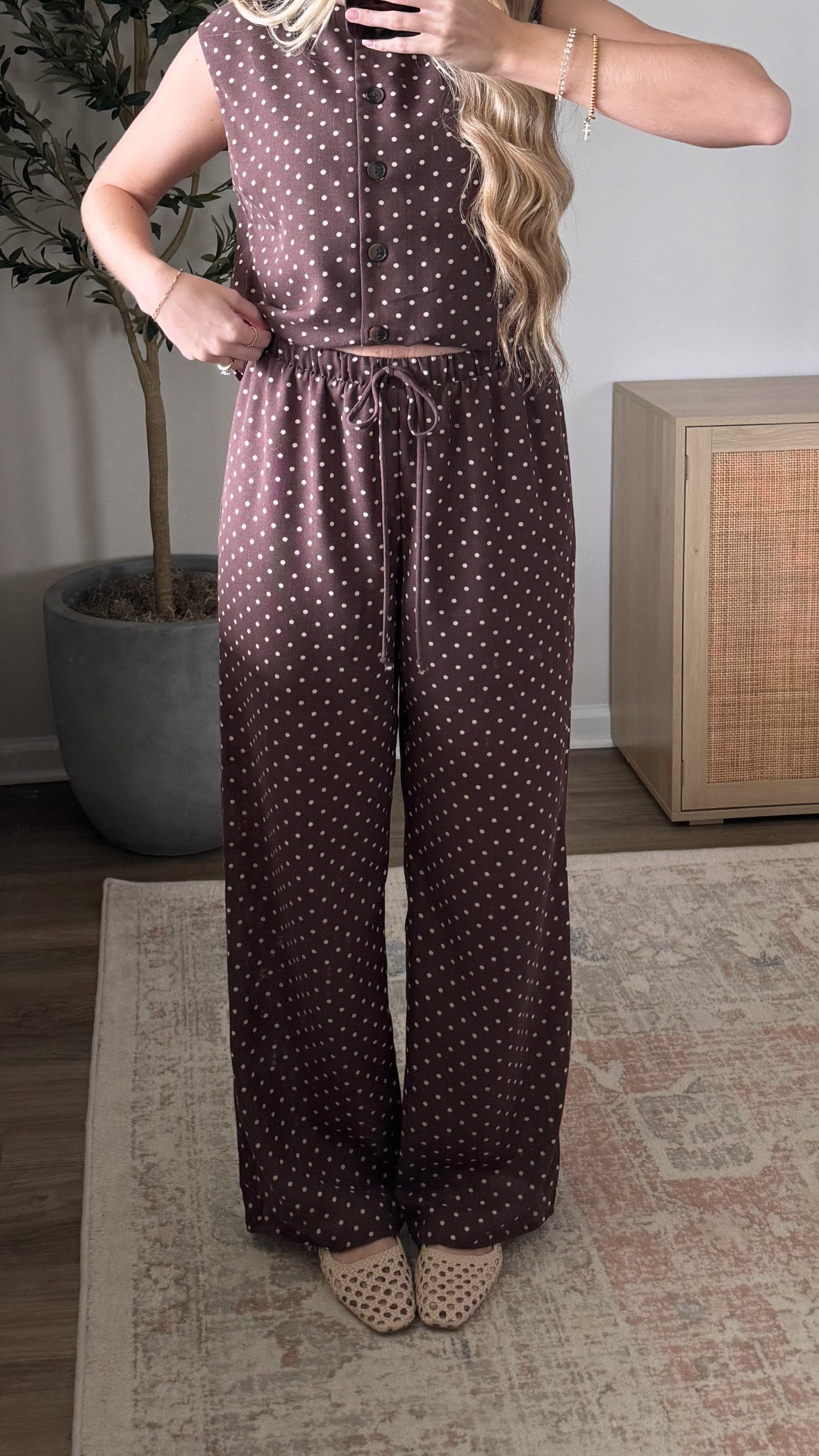 Polka Dot Set / Brown