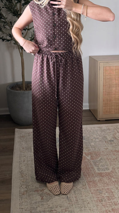 Polka Dot Set / Brown