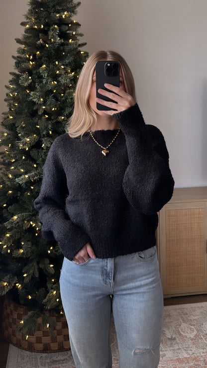 Blair Cropped Sweater / Black