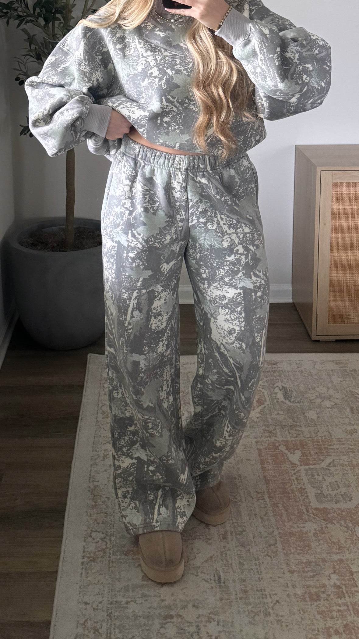 Grey Camo Fleece Sweatpants