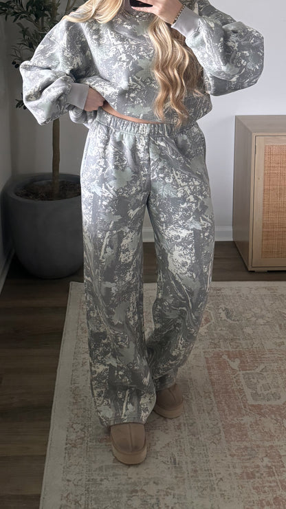 Grey Camo Fleece Sweatpants