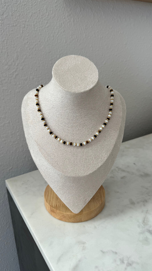 Dark Brown Beaded Necklace