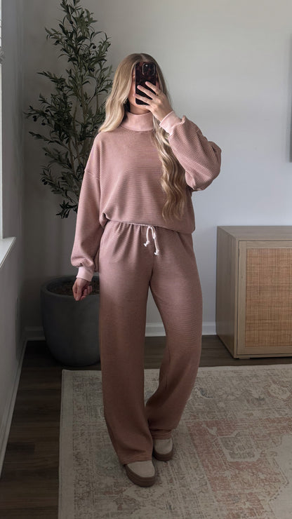 Latte Mock Neck Set
