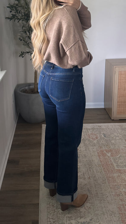 Dakota Cuffed Denim / Dark Wash