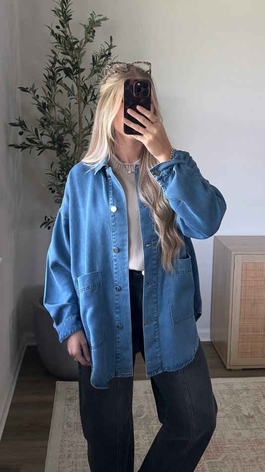 Jenna Oversized Shacket / Denim