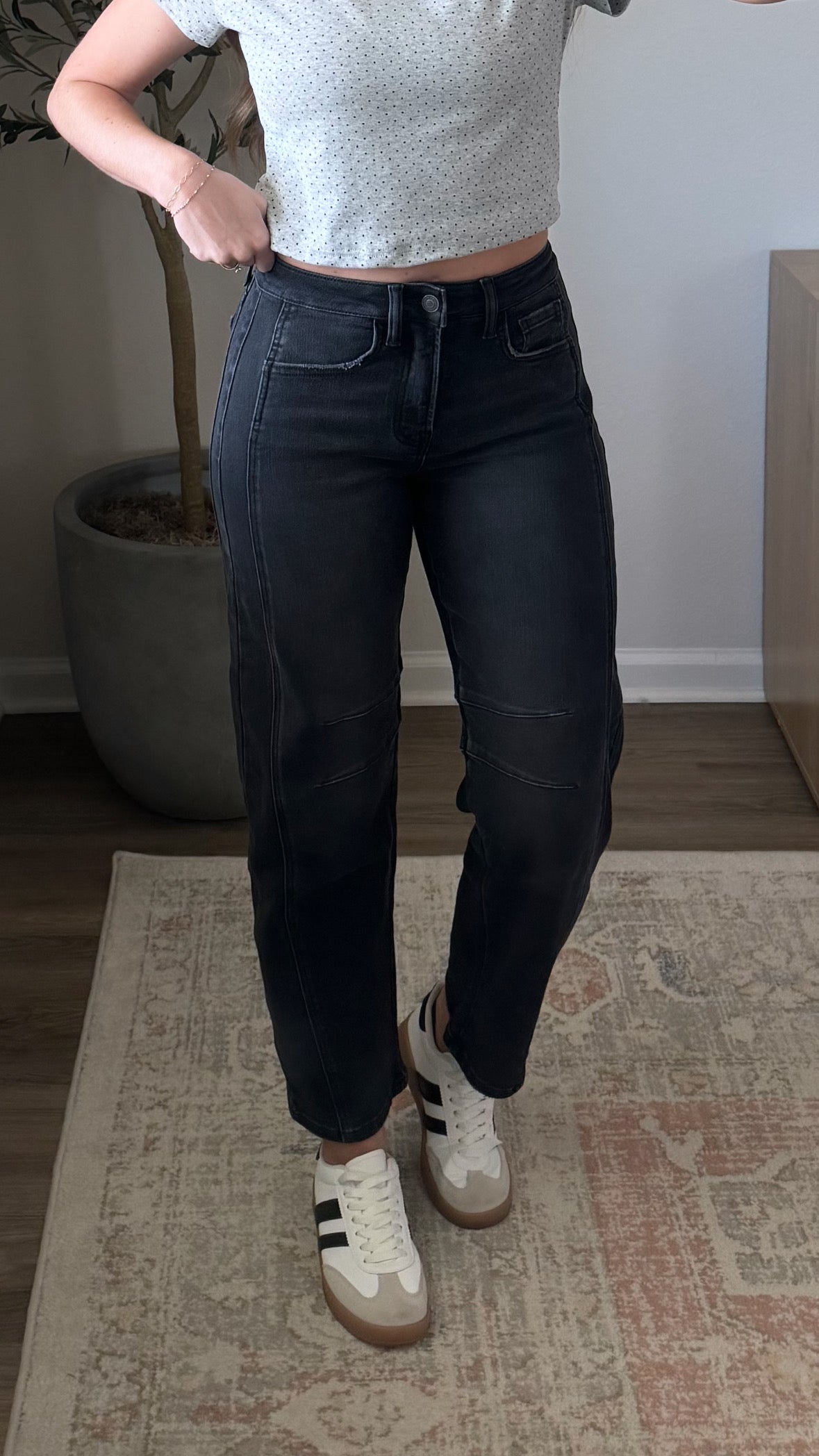 Luna Barrel Denim / Black