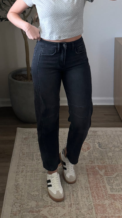 Luna Barrel Denim / Black