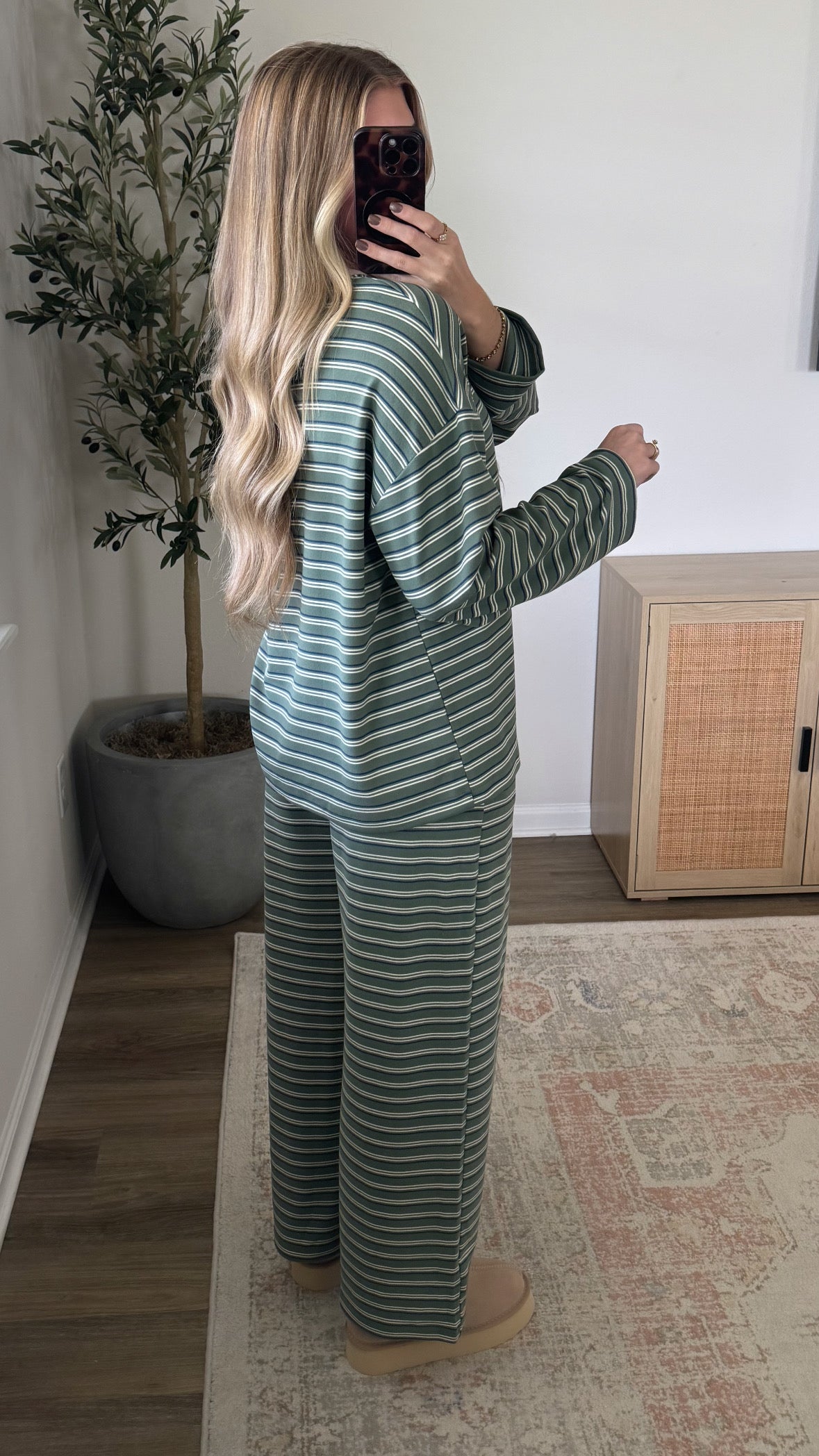 Bri Striped Set / Olive + Navy