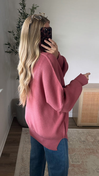 Oversized Essential Knit / Winter Rose