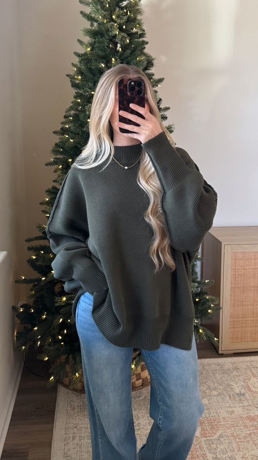 Oversized Essential Knit / Olive