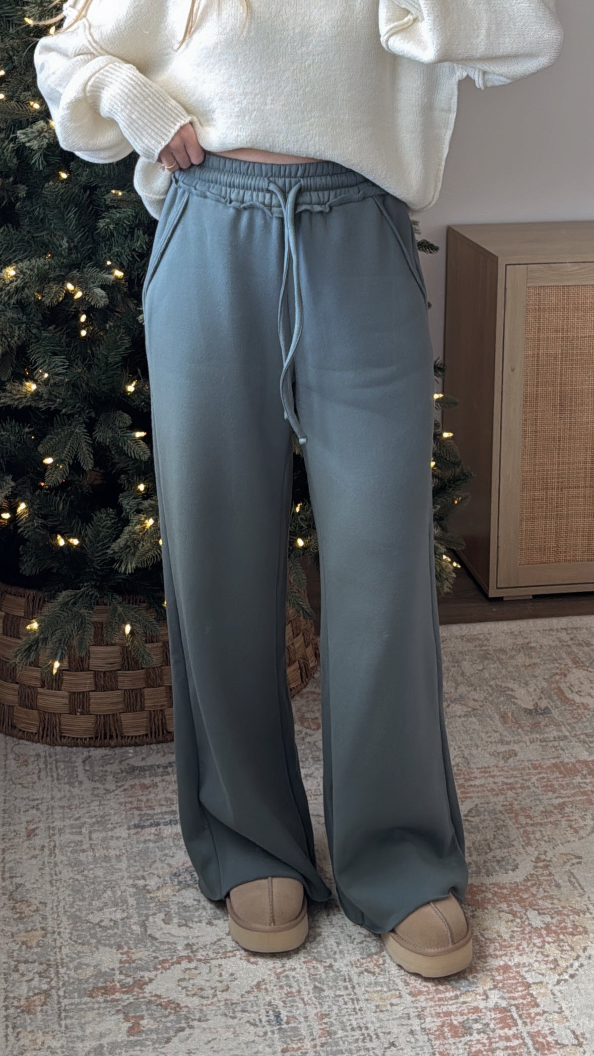 Remi Wide Leg Sweatpants / Jade