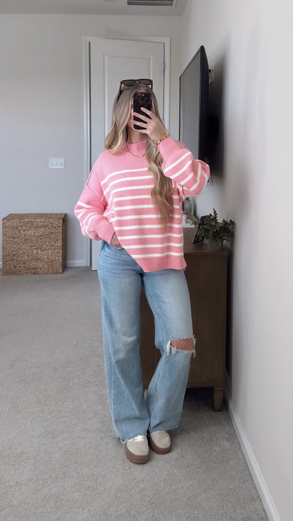 PREORDER (1/21) - Striped Essential Knit / Light Pink