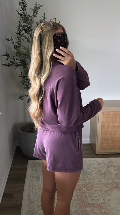 Amelia Lightweight Shorts Set / Plum