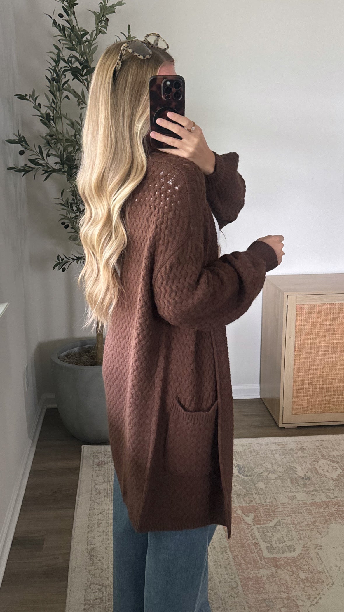 Remi Longline Cardigan / Brown