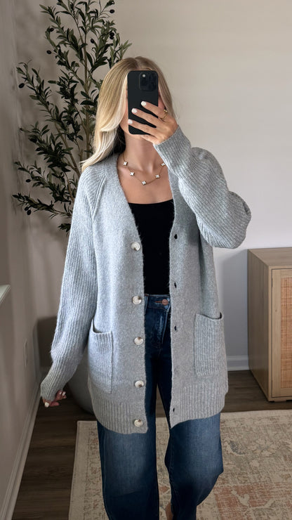 Palmer Knit Cardigan / Grey