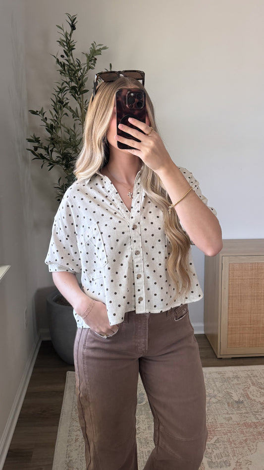 Polka Dot Blouse / Natural