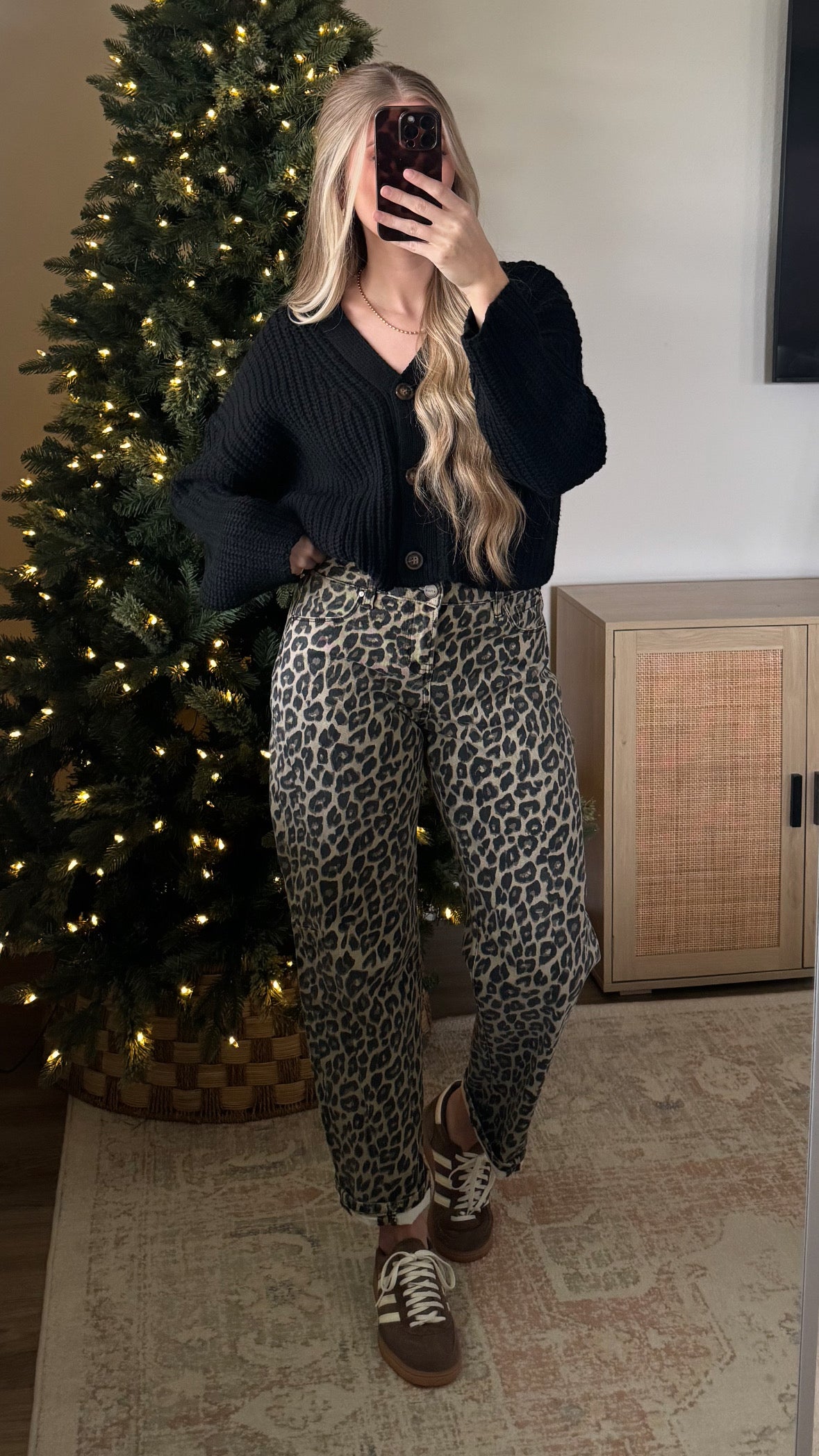 Leopard Barrel Denim