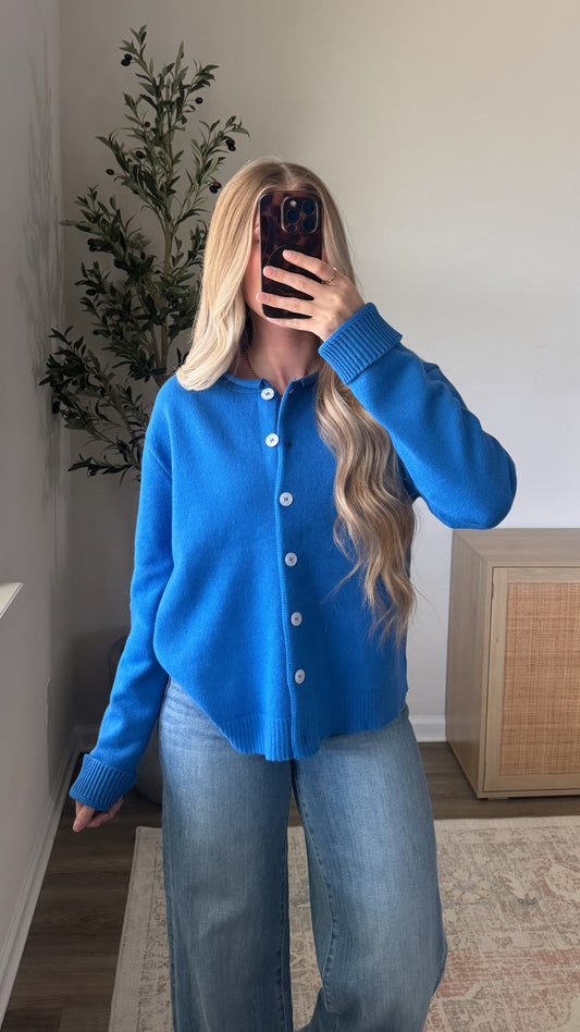 Spring Knit Cardigan / Royal Blue