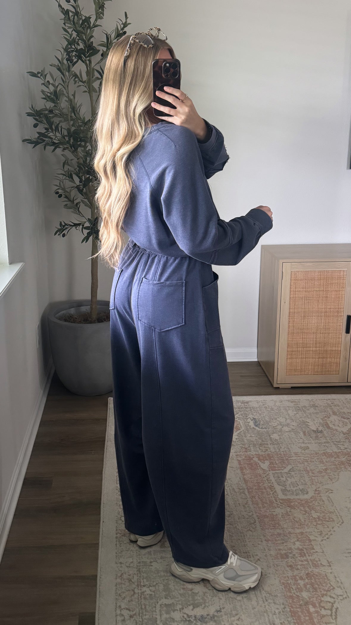 Brooke Barrel Sweatpants Set / Navy