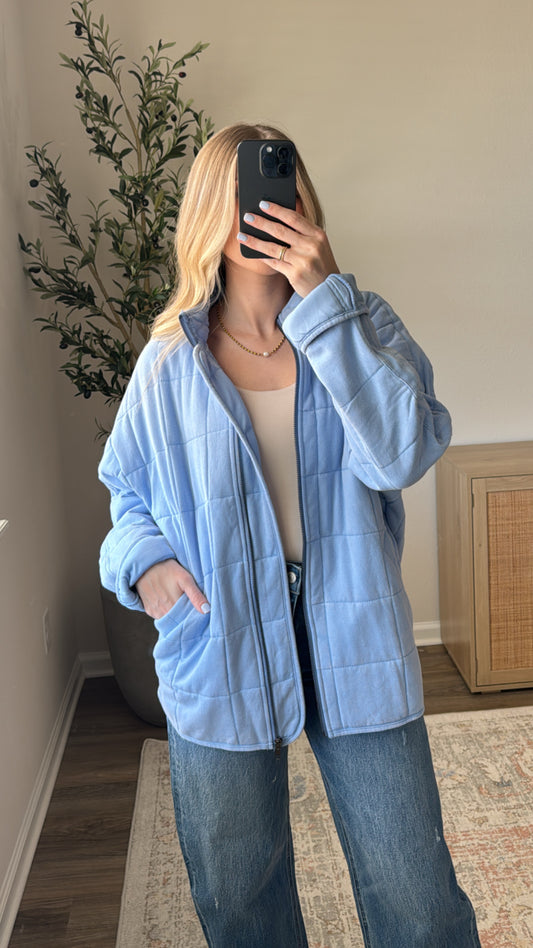 Oversized Quilted Jacket / Blue