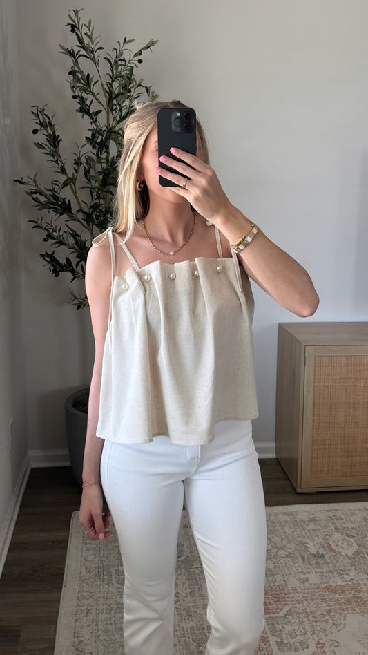Pearl Linen Top