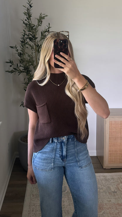 Kristen Mock Neck Sweater / Brown