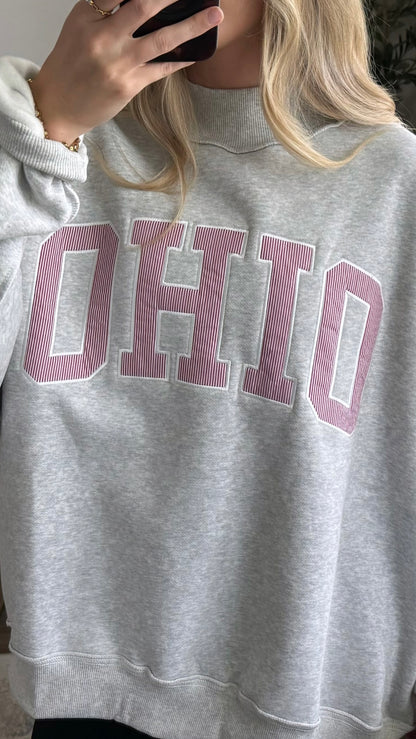 Ohio Mock Neck Sweatshirt / Grey