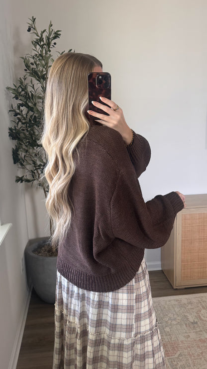 PREORDER (estimated to ship 8/14) - Jayla Knit Sweater / Brown