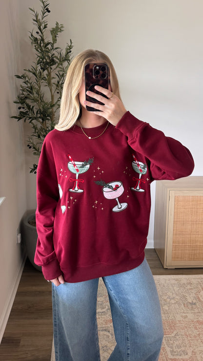 Holiday Cocktail Pullover / Burgundy