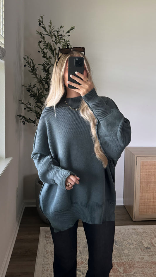 Oversized Essential Knit / Dusty Jade
