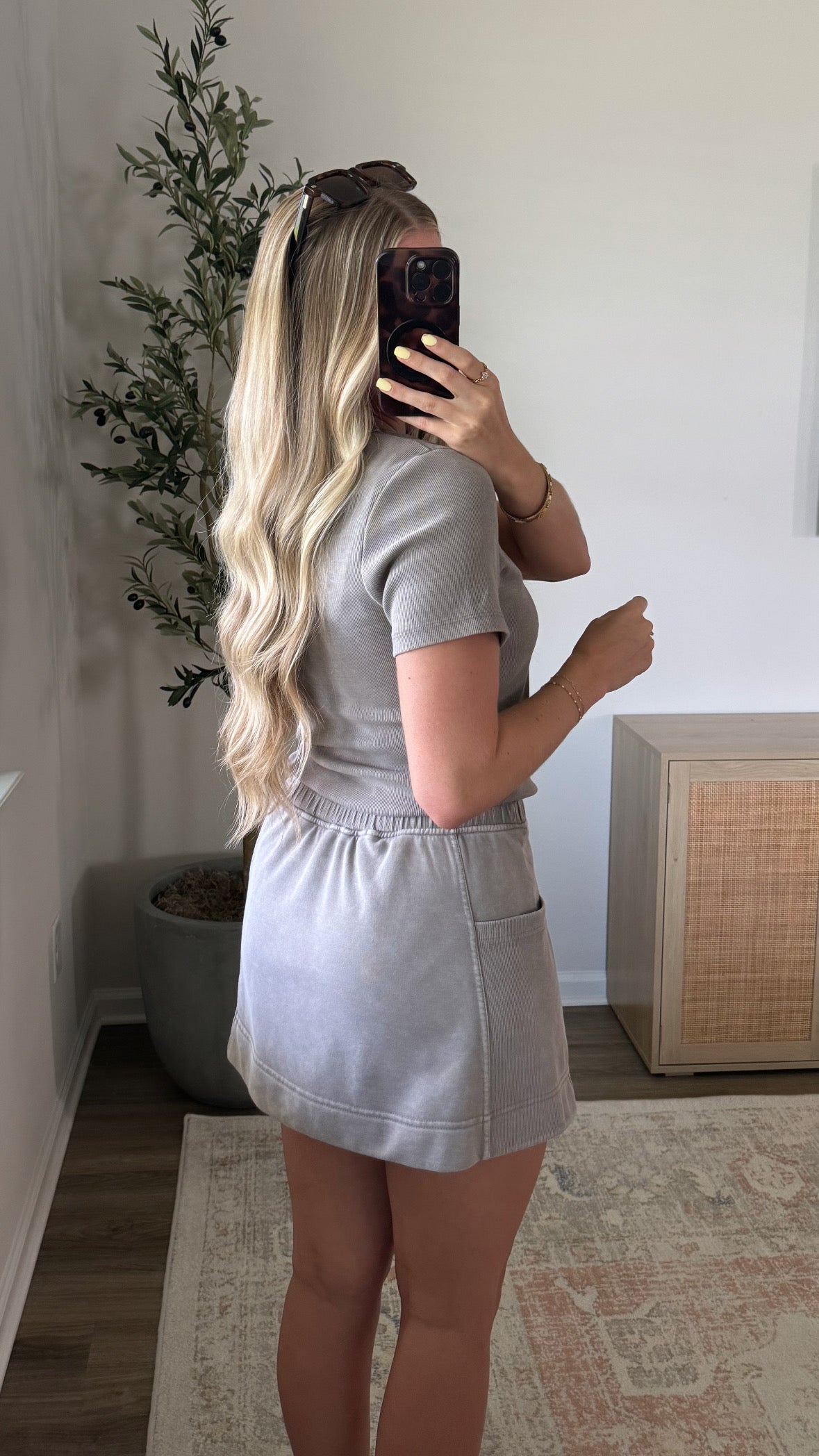 Mineral Washed Skort Set / Mocha