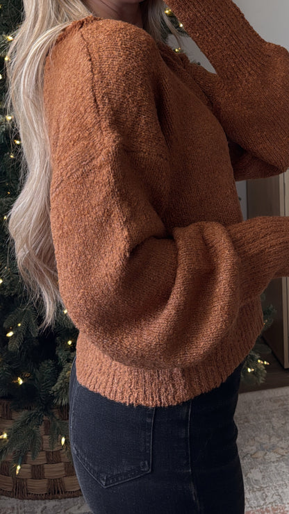 Blair Cropped Sweater / Caramel