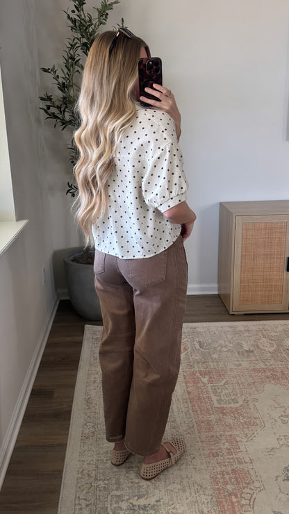 Polka Dot Blouse / Natural