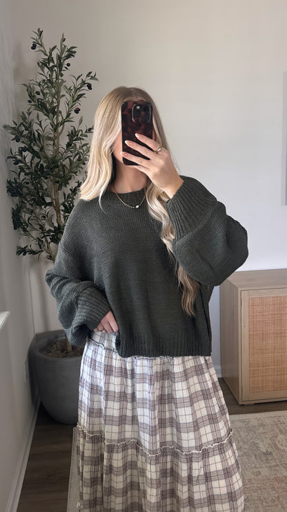 Jayla Knit Sweater / Olive Green