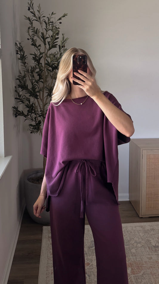 Amelia Oversized Top / Dark Plum