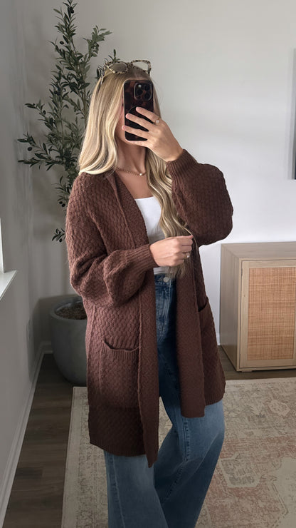 Remi Longline Cardigan / Brown