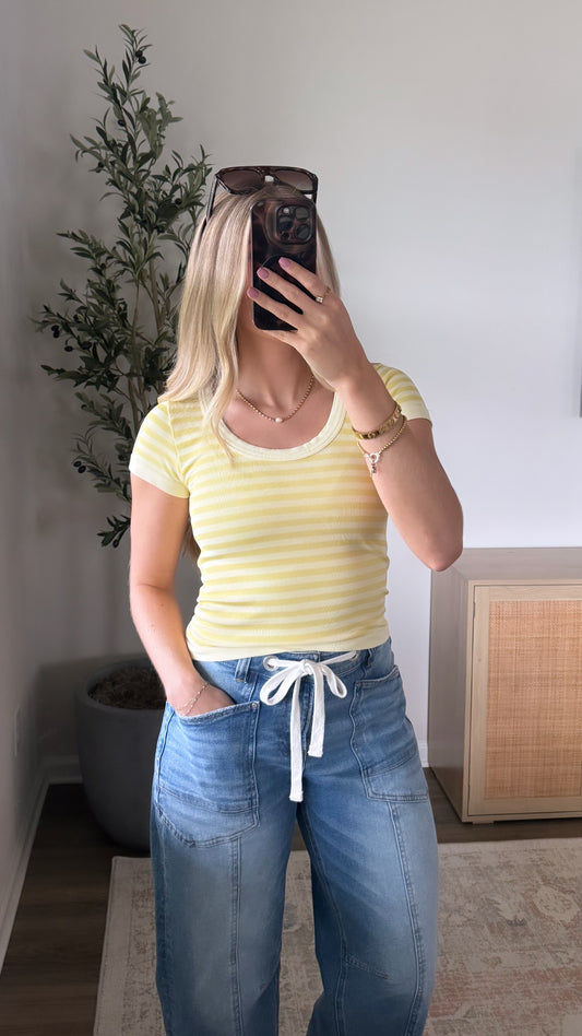 Poolside Seamless Striped Tee / Yellow