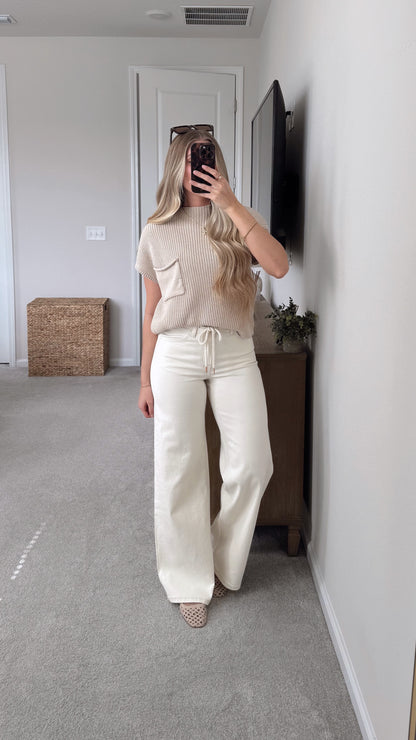 Sunday Wide Leg Denim / Cream