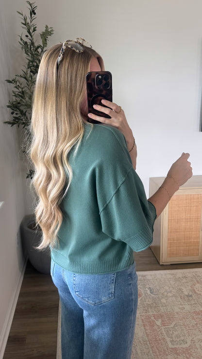 Kelli Short Sleeve Knit / Jade