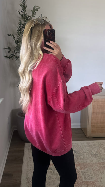 Sunday Crewneck Sweatshirt / Washed Red