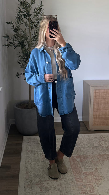 Jenna Oversized Shacket / Denim