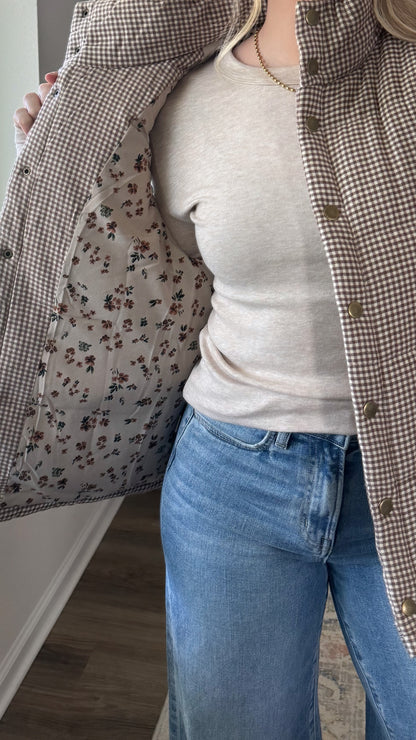PREORDER (estimated to ship 10/14) - Gingham Puffer Vest