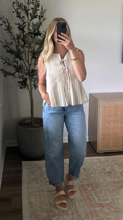 Nova Pleated Top / Natural