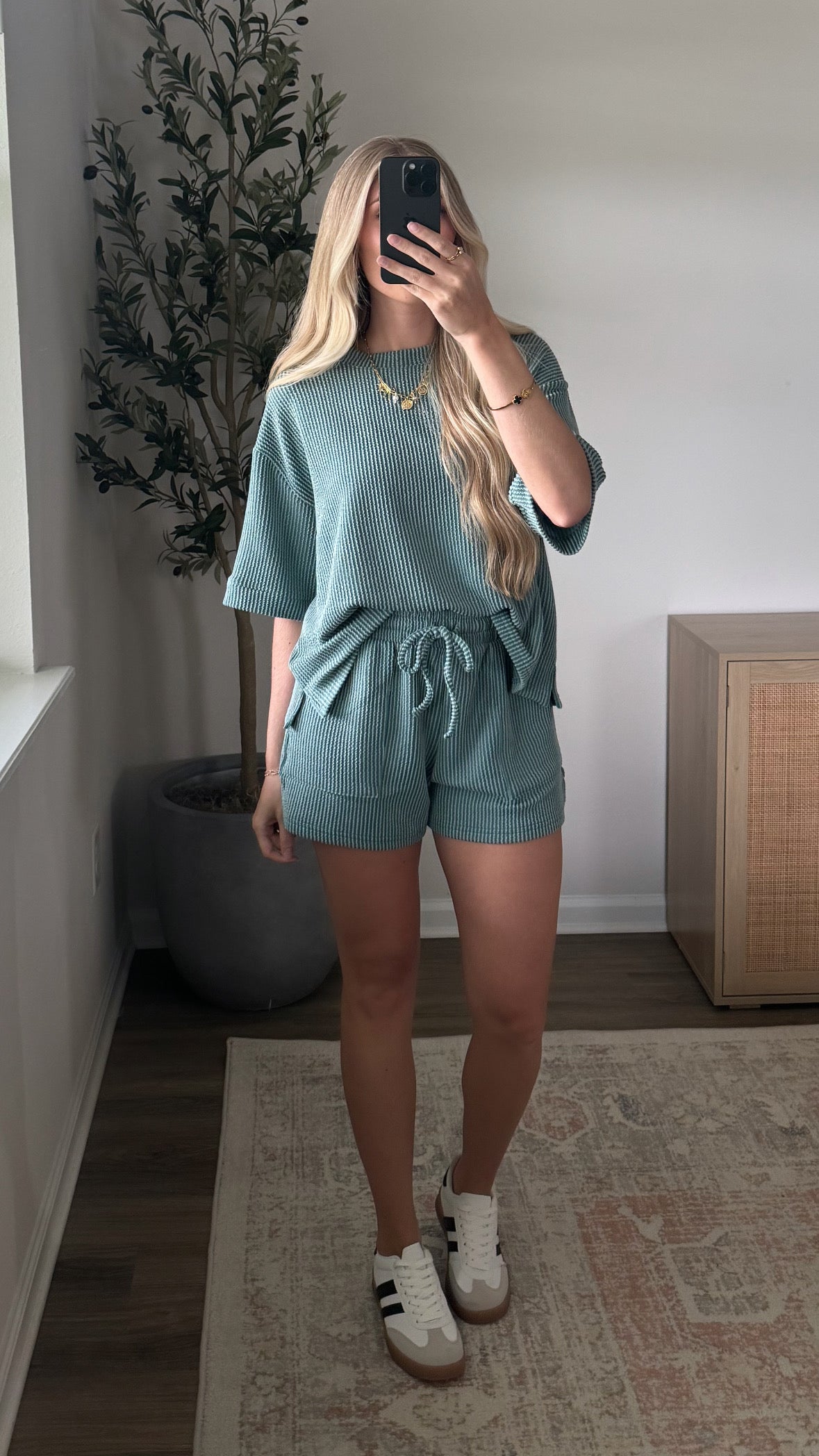 Ribbed Lounge Set / Jade