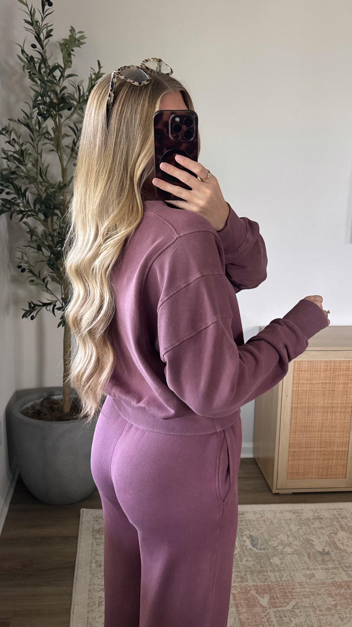 Maddie Crewneck Sweatshirt / Rosewood