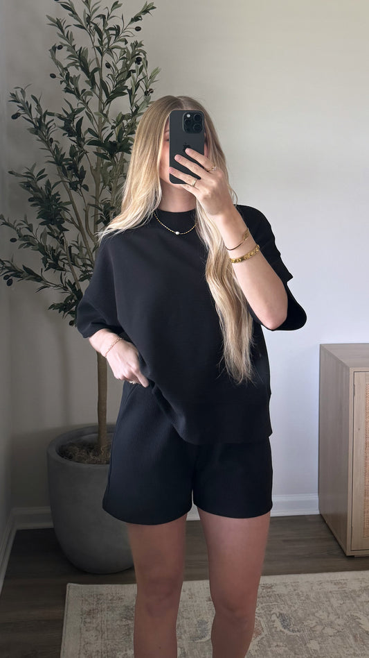 Brooklyn Ribbed Set / Black