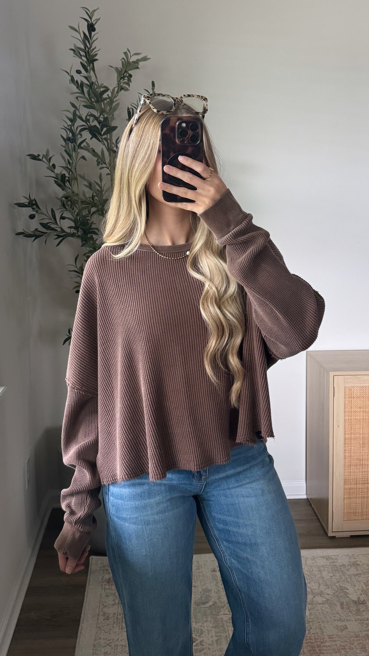 Lived in Waffle Long Sleeve / Brown