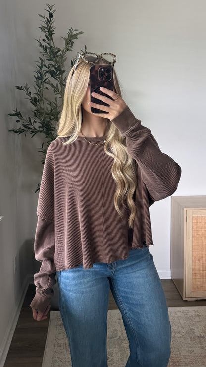 Lived in Waffle Long Sleeve / Brown