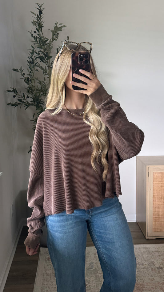 Lived in Waffle Long Sleeve / Brown